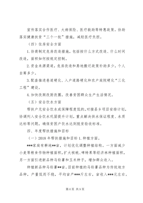 村贫困户一户一策帮扶计划.docx