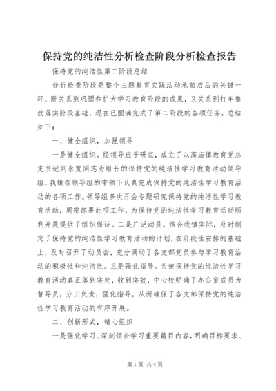 保持党的纯洁性分析检查阶段分析检查报告.docx