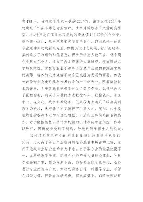 专业结构设置与经济产业结构吻合度研究论文.docx