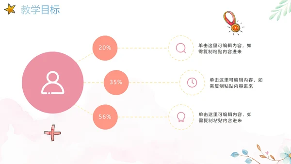 梦幻水彩清新教师教学说课PPT模板