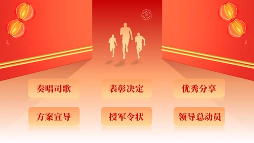 擂鼓喧天迎新春开门红启动大会通用PPT模板