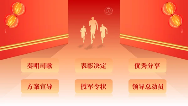 擂鼓喧天迎新春开门红启动大会通用PPT模板