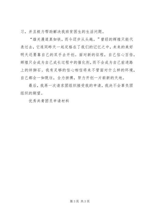 优秀共青团员申请材料 (11).docx