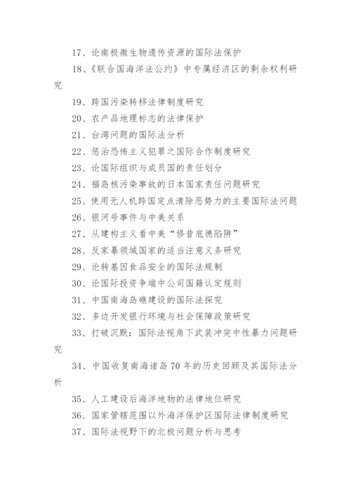 各类法律相关专业论文题目.docx