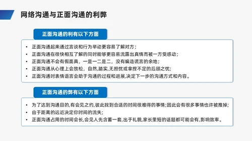蓝色商务风网络沟通技巧PPT课件