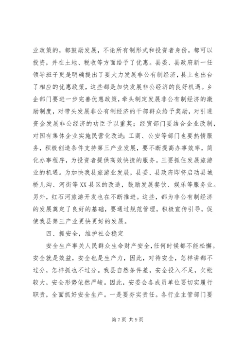 分管领导在××年政府全体会上的讲话.docx