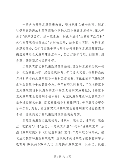 乡镇惩防体系建设工作总结.docx