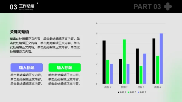 绿色简约潮流风工作总结汇报PPT模板