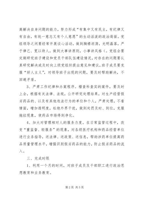 药监局领导班子第三阶段整改方案范文 (7).docx