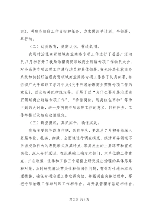 商务系统治理商业贿赂工作情况汇报 (4).docx