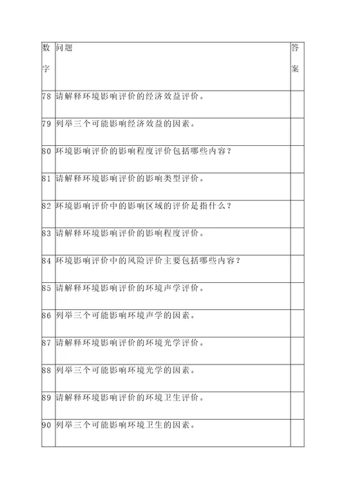 环境影响评价有没有计算题