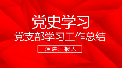 红色党支部党史学习教育工作总结动态PPT模板