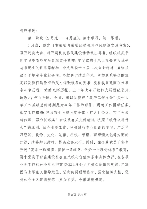 葡萄酒局作风建设实施方案.docx