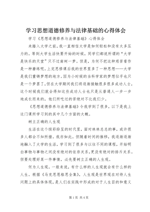 学习思想道德修养与法律基础的心得体会 (2).docx