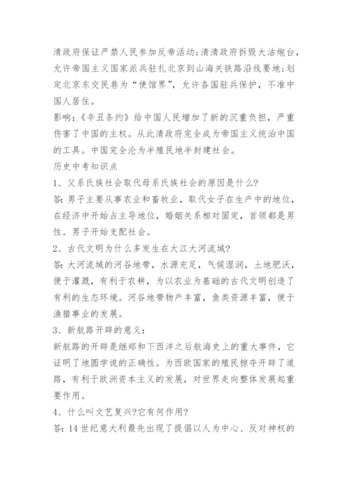 历史中考知识点资料.docx