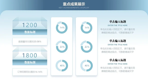 蓝色励志大气简约渐变努力拼搏工作总结通用PPT模