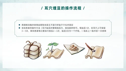 中国风古风水墨中医耳穴埋豆传统理疗操作培训PPT