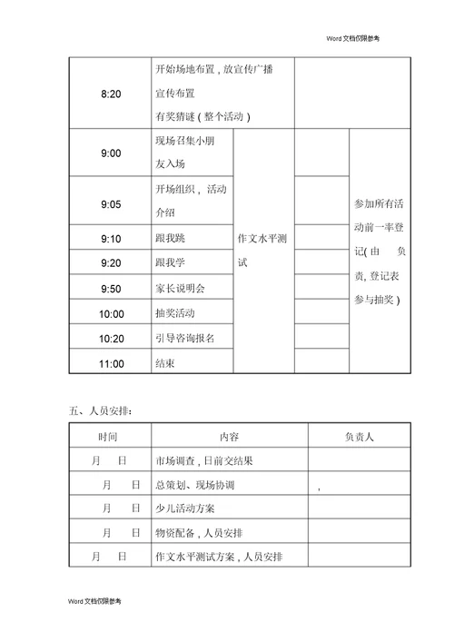 招生策划案之社区活动