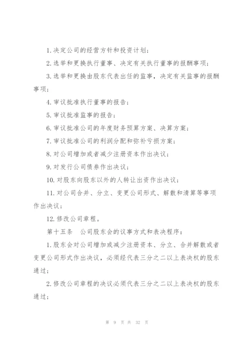 个人经营公司章程范文.docx