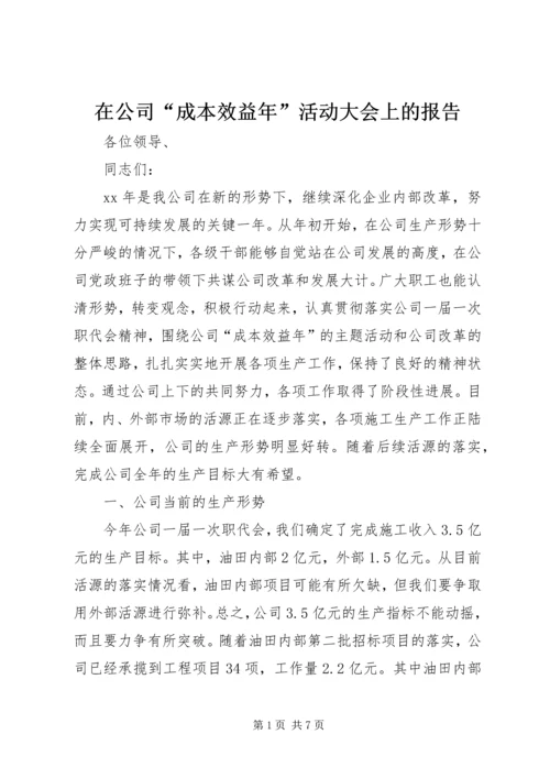 在公司“成本效益年”活动大会上的报告 (5).docx