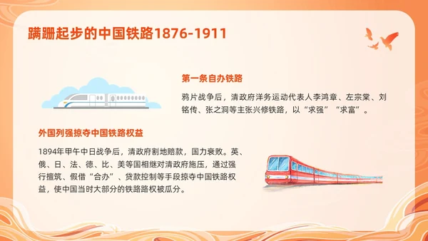 橙色国潮科学发展的中国铁路PPT模板宣传PPT动态PPT