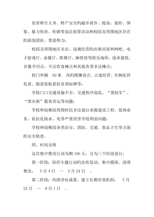 全县学校幼儿园及周边治安进行集中整治行动方案.docx