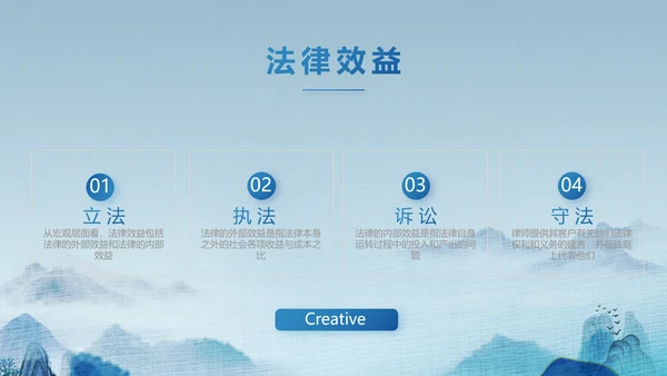 蓝色中国风道德与法治总结PPT