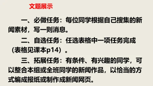 部编版八上语文第一单元作文训练——新闻采访与写作同步课件