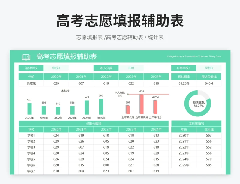 高考志愿填报辅助表