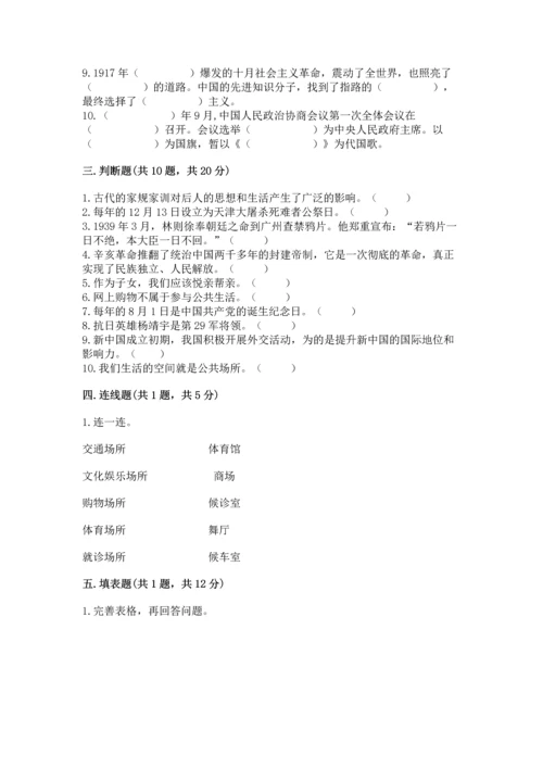 部编版五年级下册道德与法治期末测试卷附答案（夺分金卷）.docx