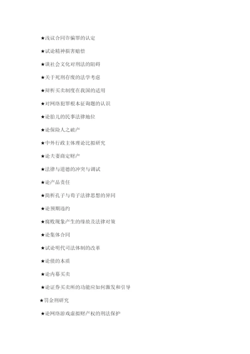 【精编】法学论文题目精选.docx