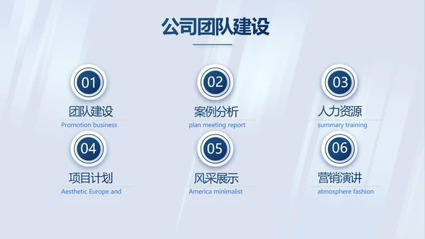 蓝色公司简介企业宣传工作总结PPT