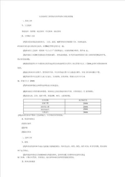 五星级酒店工程招标室内外装饰工程技术措施