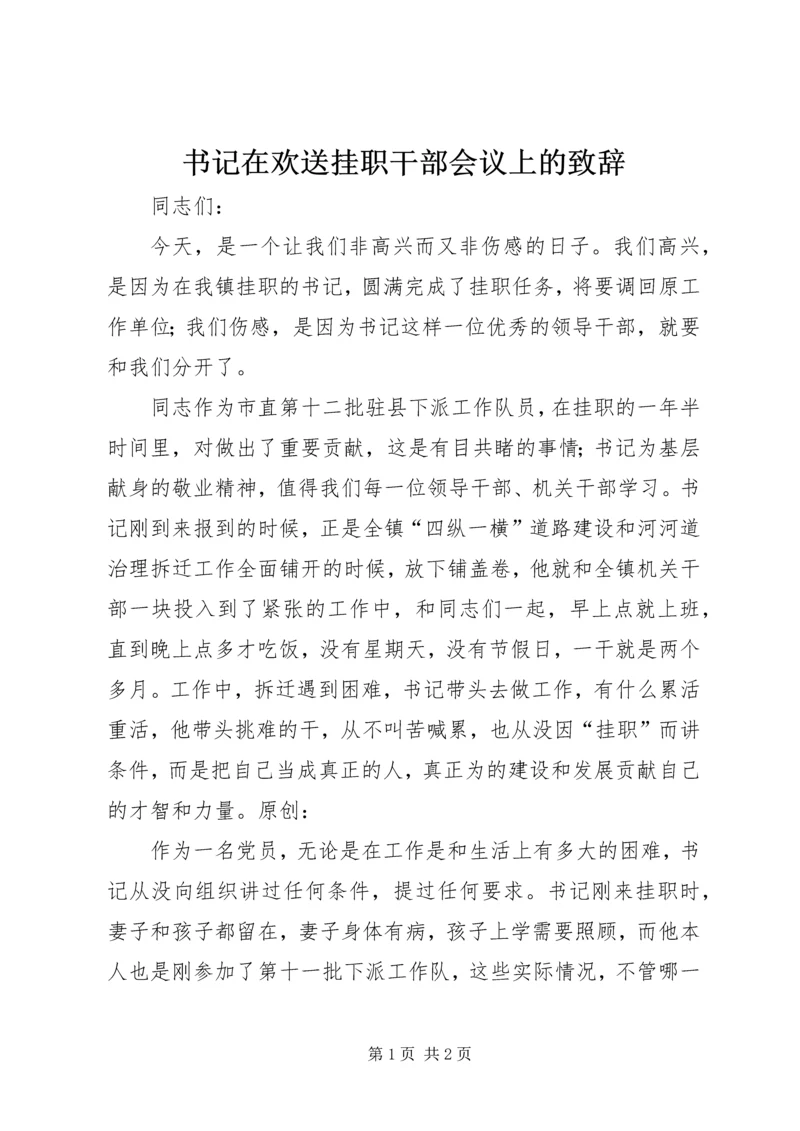 书记在欢送挂职干部会议上的致辞.docx