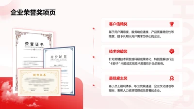 红色商务风荣誉奖项页