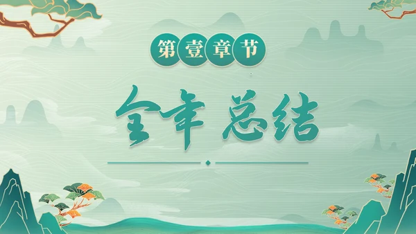 古风国画插画年终总结PPT模板