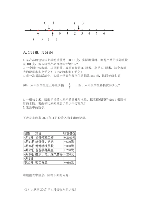 小学六年级数学期末自测题含答案【典型题】.docx