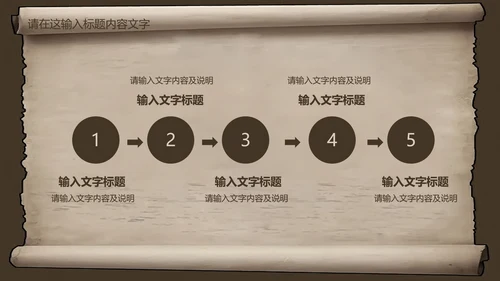 复古古韵中国风卷轴ppt动态模板