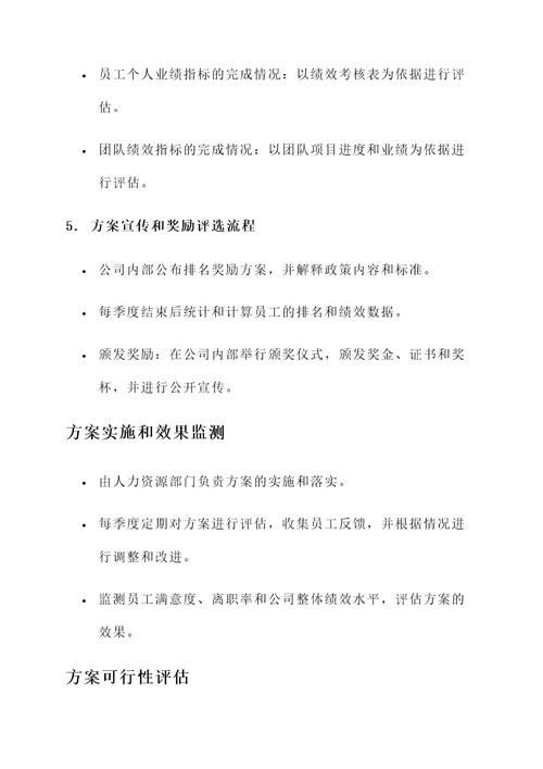 公司排名奖励方案