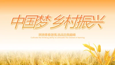 中国梦乡村振兴工作总结计划动态PPT模板