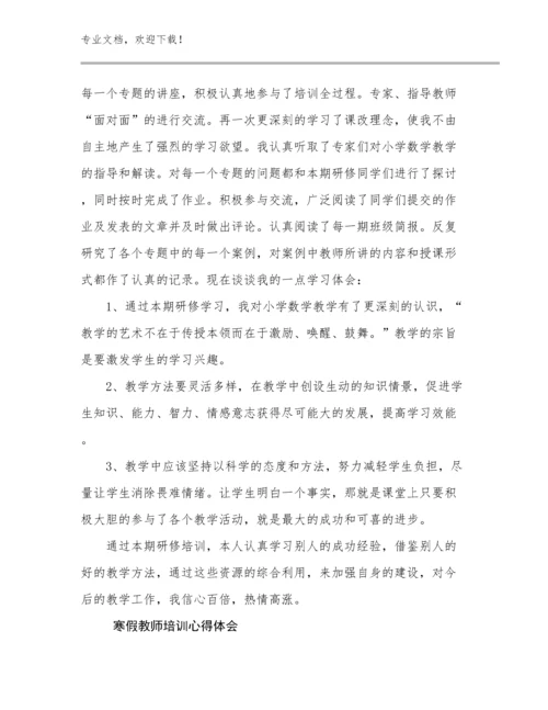 2024年寒假教师培训心得体会范文24篇.docx