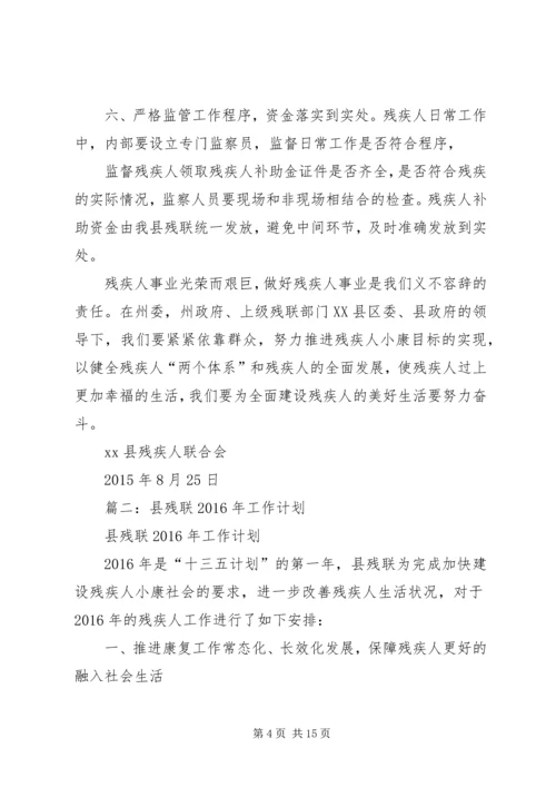 篇一：县XX年残疾人联合会工作计划 (2).docx