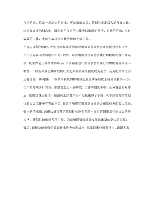市营销策划行业协会筹备工作报告