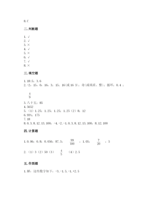 沪教版数学六年级下册期末检测试题附参考答案（预热题）.docx