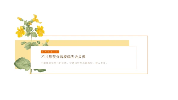 清醒纪植物绘小清新文艺女青年通用PPT模板