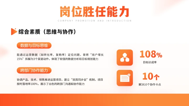 橙色通用版大学生求职个人综合展示职业生涯规划PPT