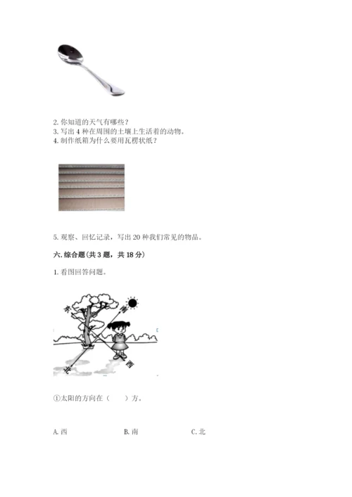 教科版二年级上册科学期末测试卷可打印.docx