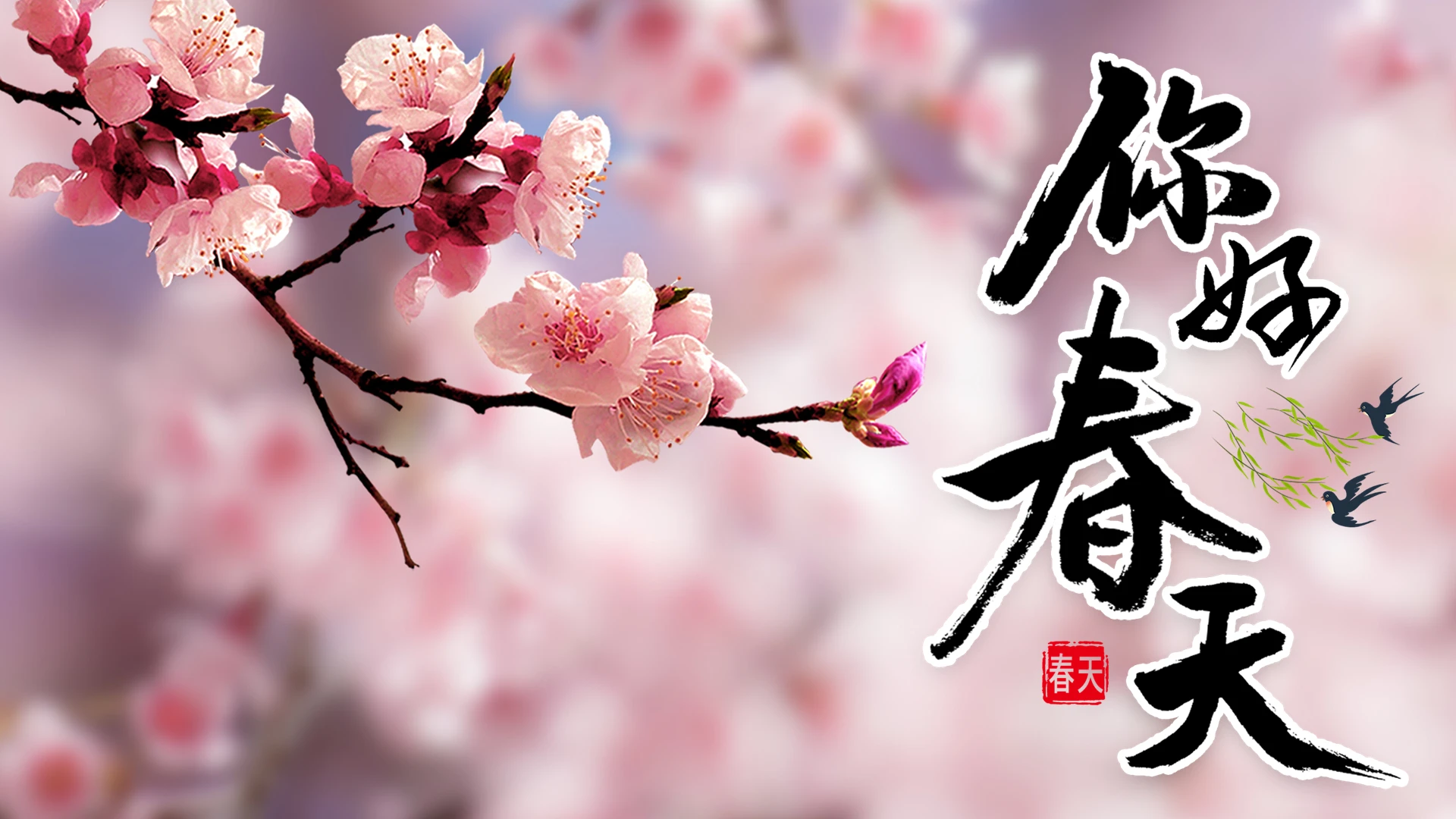 粉色小清新春天来了说课模板