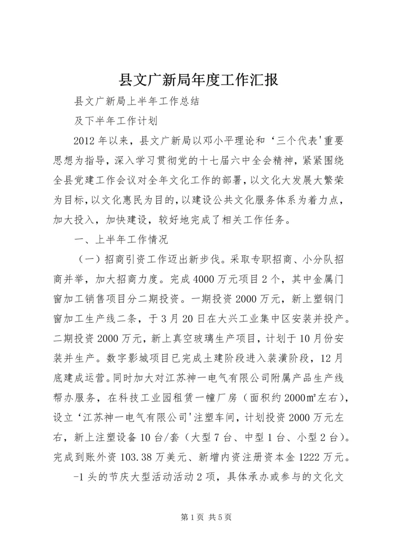 县文广新局年度工作汇报 (4).docx