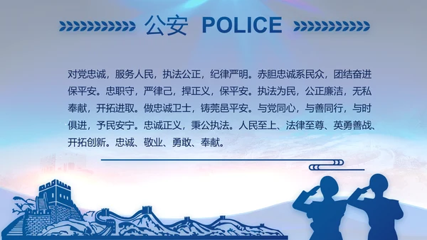 蓝色大气警察公安工作总结汇报PPT